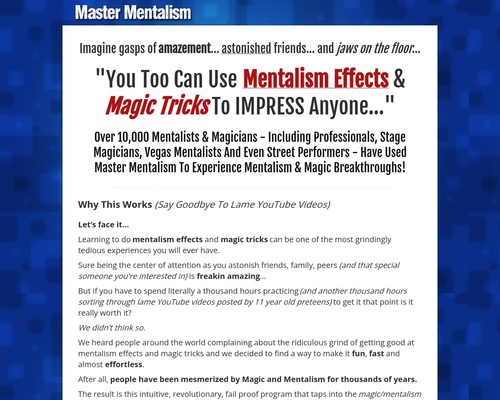 Grasp Mentalism & Magic Tricks! Sizable Avg $$ Per Sale + Habitual $$!